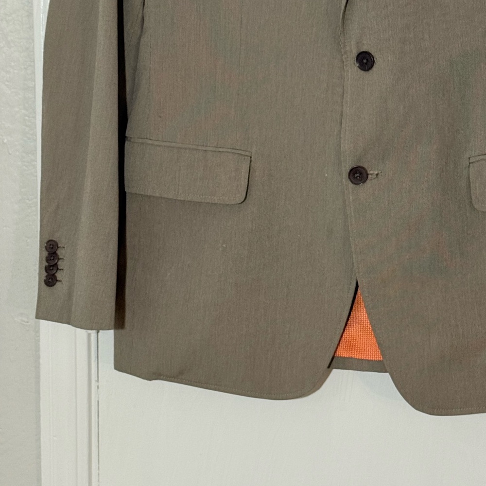 Banana Republic Tailored Fit Sport Blazer Men's Beige Blazer Orange Lining 42R - Picture 3 of 11